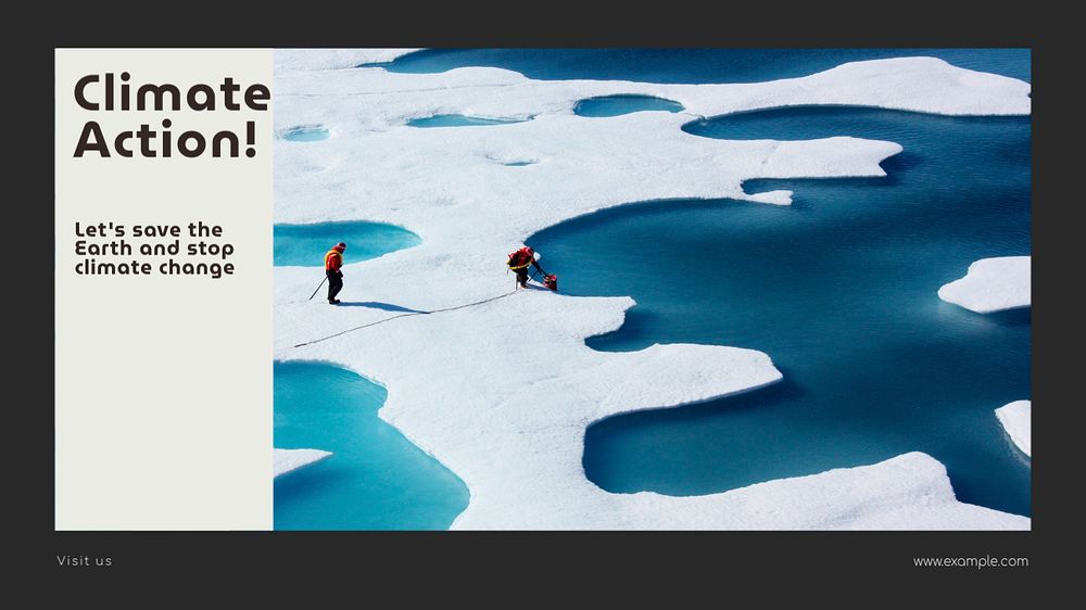 Climate action blog banner template, editable text & design