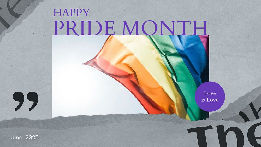 Pride month blog banner template, editable text & design