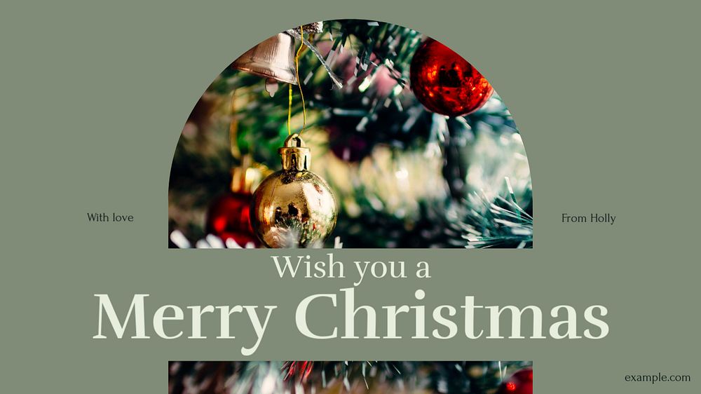 Merry Christmas blog banner template, editable text & design