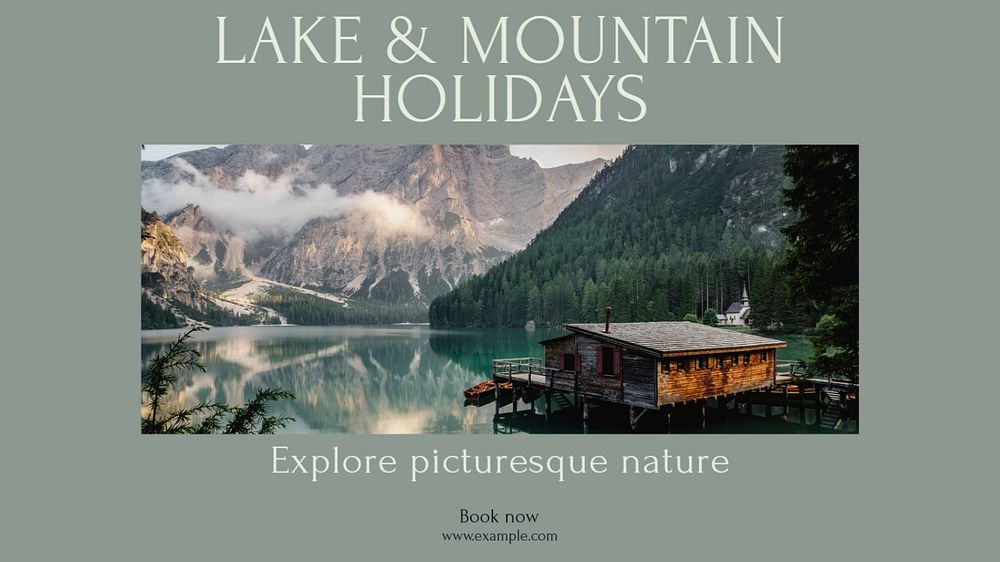 Nature holiday blog banner template, editable text & design