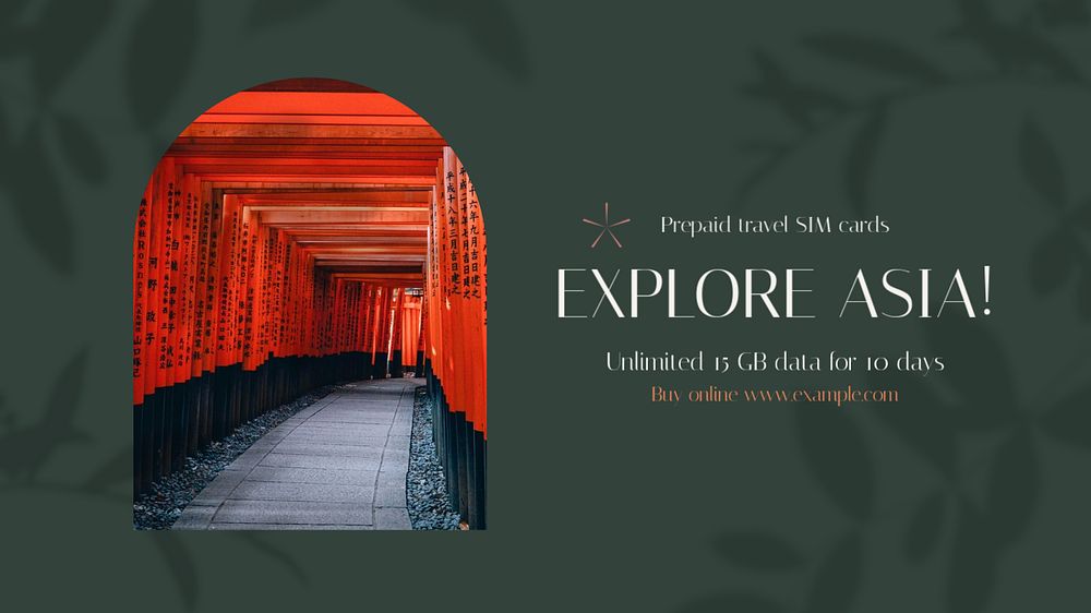 Explore Asia blog banner template, editable text & design