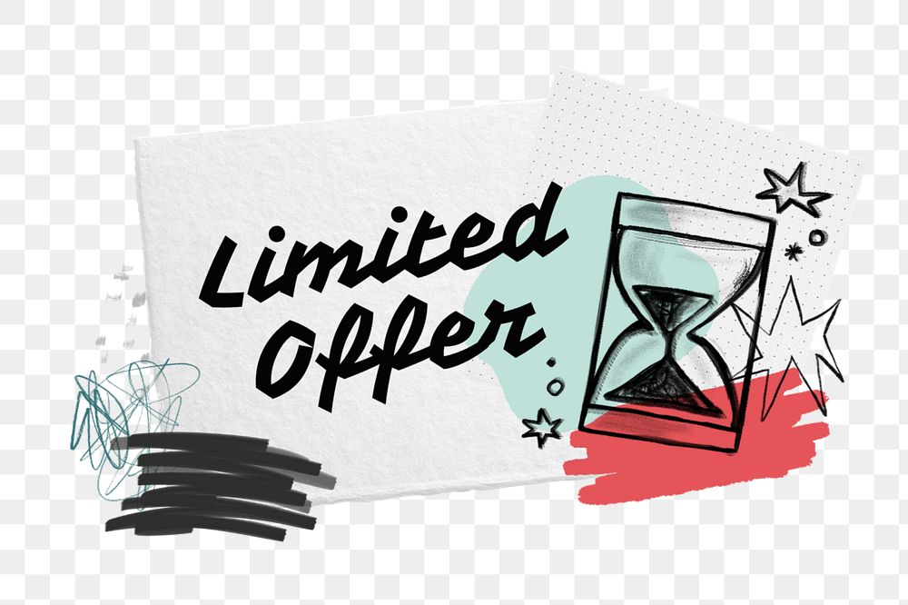 Limited offer png element, editable word design