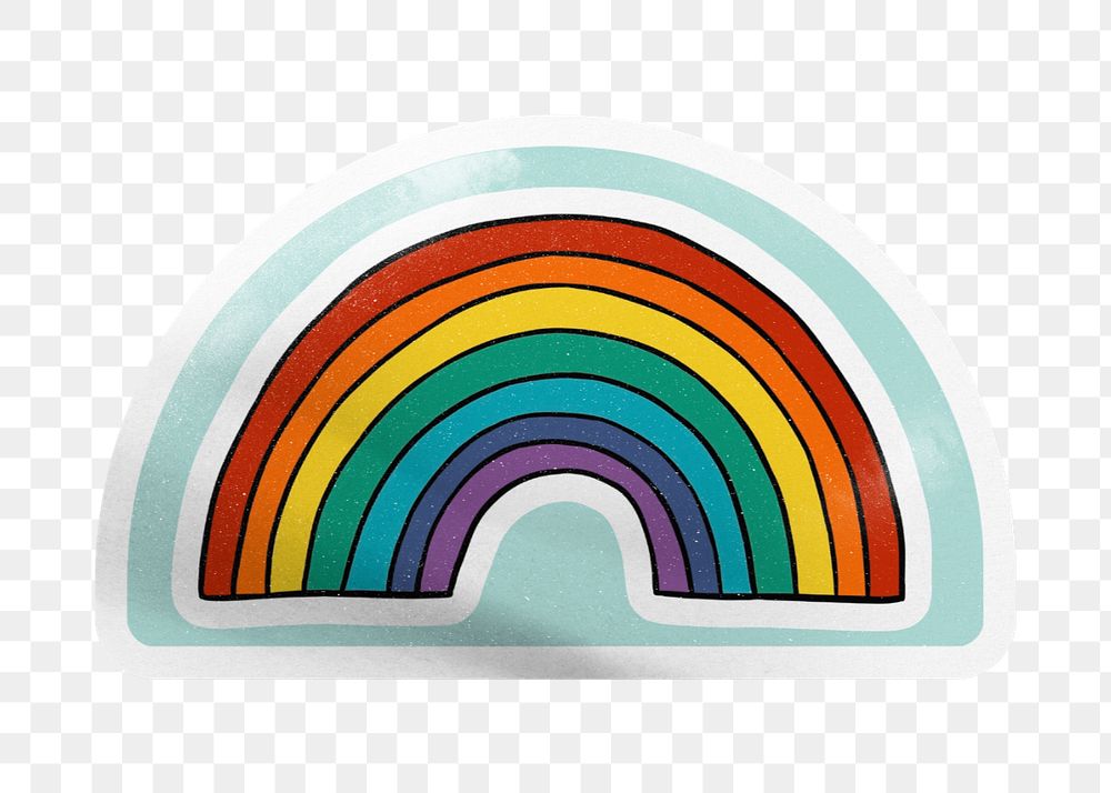 PNG rainbow shape sticker mockup element, transparent background