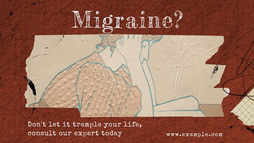 Migraine solutions  Facebook cover template, editable design