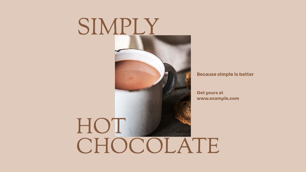 Hot chocolate blog banner template, editable text & design