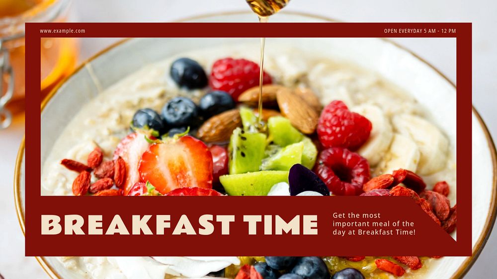 Breakfast time blog banner template, editable design