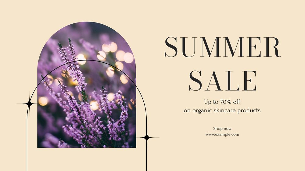 Summer sale blog banner template, editable text & design