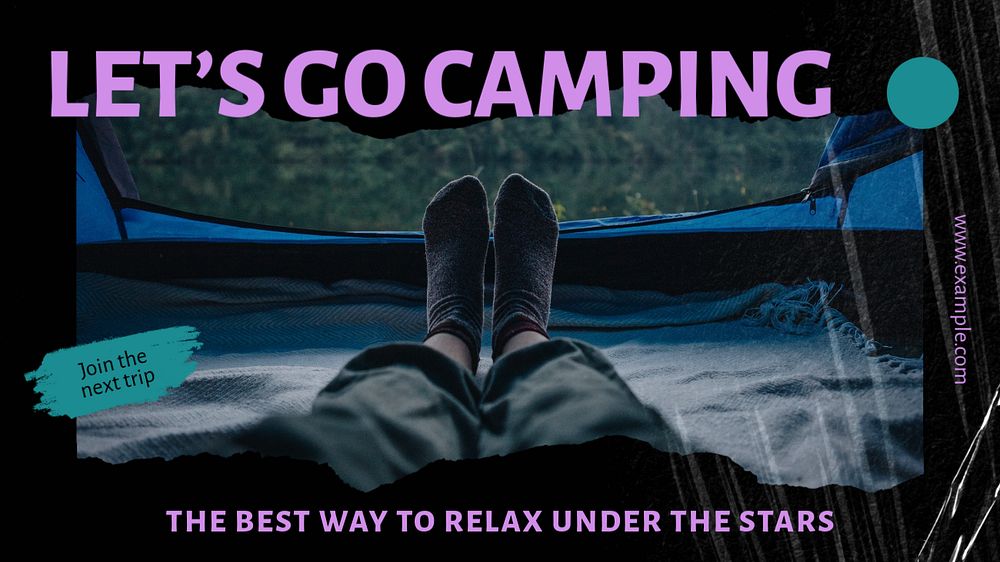 Camping blog banner template, editable design