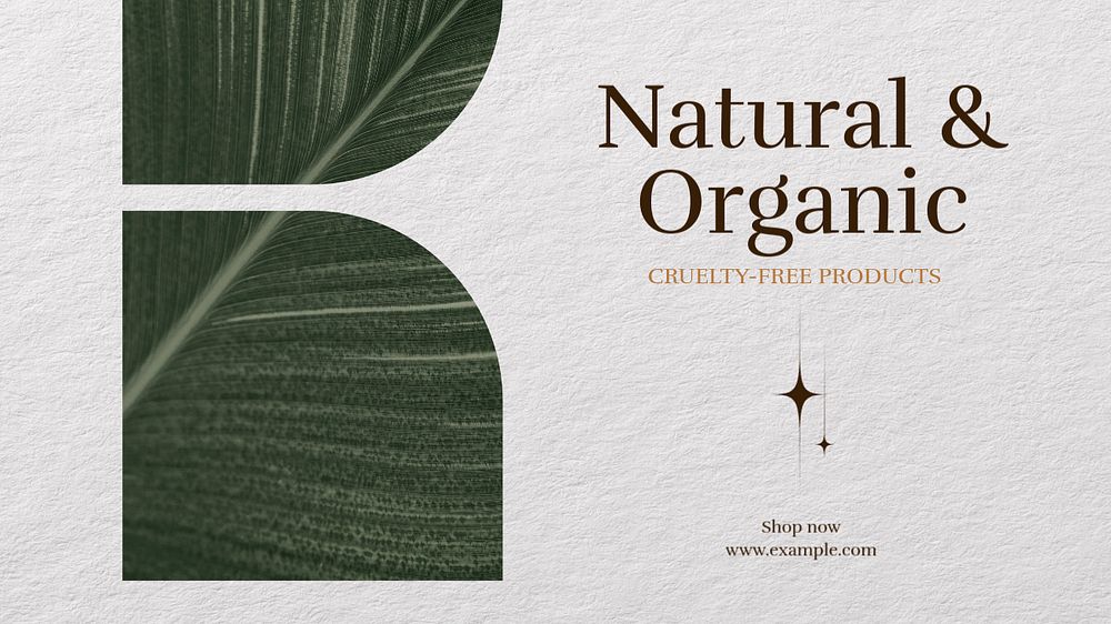 Natural & organic blog banner template, editable text & design