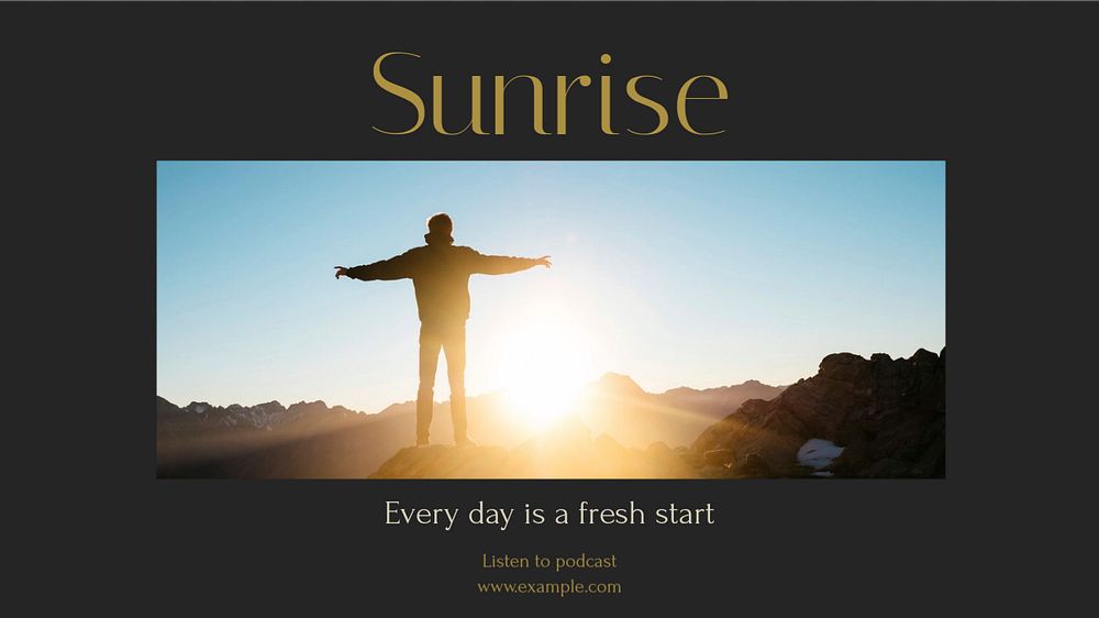 Sunrise blog banner template, editable text & design