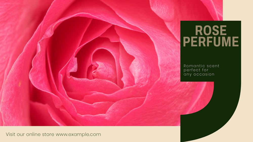 Rose perfume blog banner template, editable design