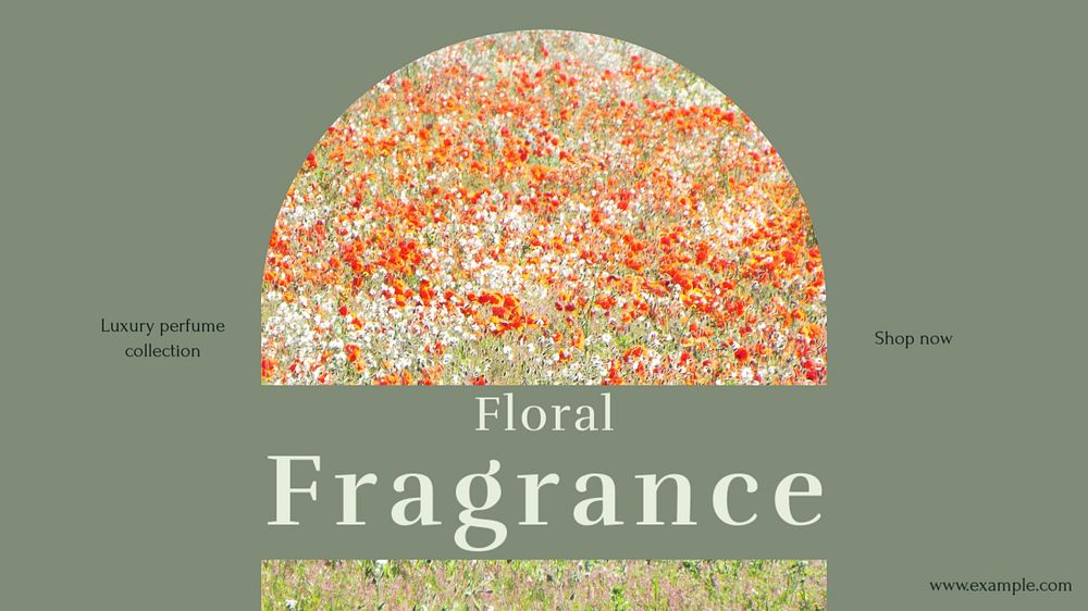 Floral fragrance blog banner template, editable text & design