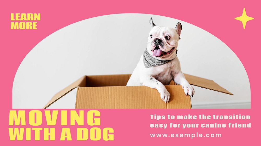 Dog blog banner template, editable design