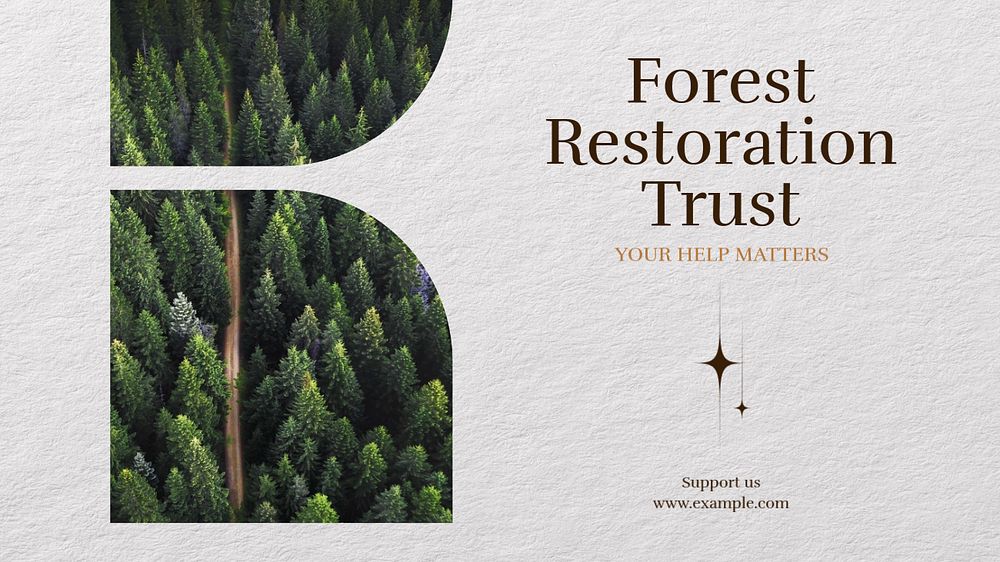 Forest restoration trust blog banner template, editable text & design