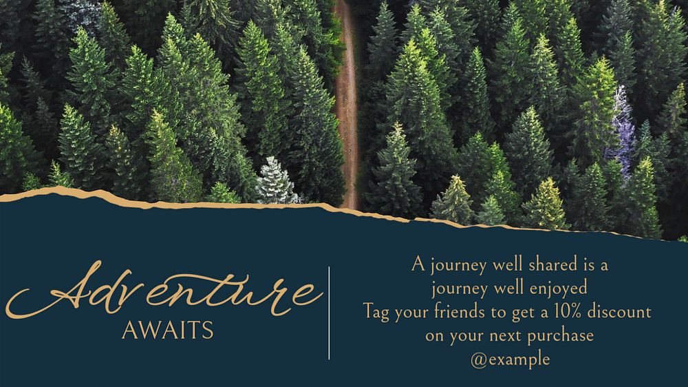 Adventure awaits blog banner template, editable text & design