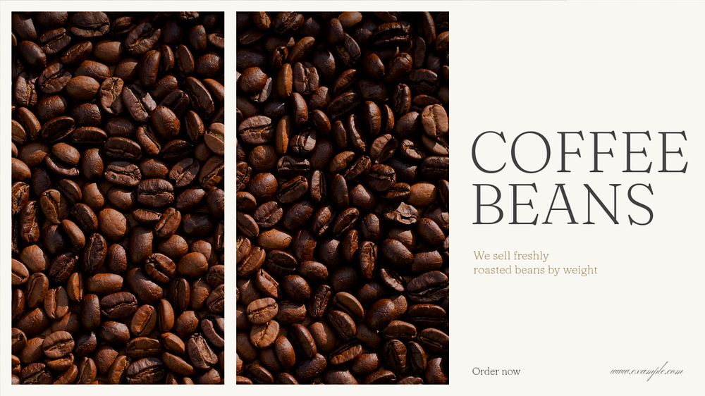 Coffee beans blog banner template, editable text & design