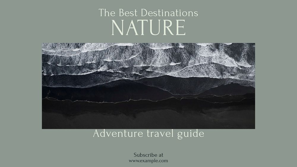 Nature travel blog banner template, editable text & design