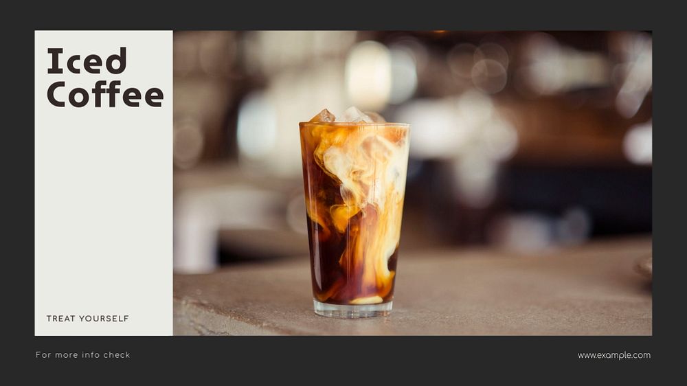 Iced coffee blog banner template, editable text & design