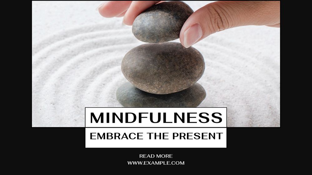 Mindfulness blog banner template, editable design