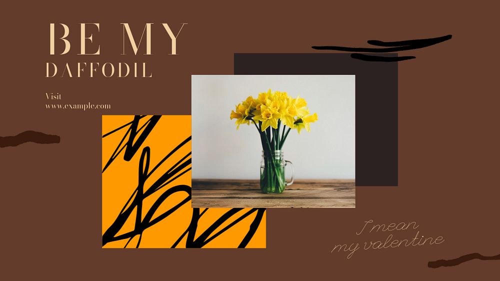 Valentine's day blog banner template, editable text & design