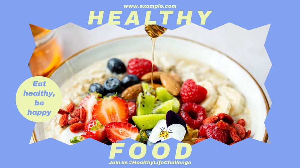 Healthy food blog banner template, editable design