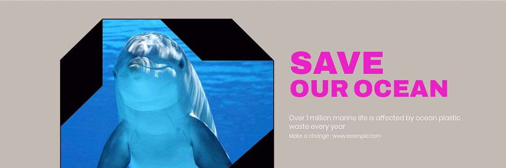 Save ocean email header template, editable text & design