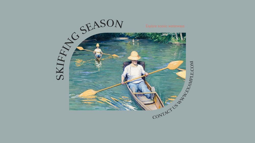 Skiffing season blog banner template, editable text & design