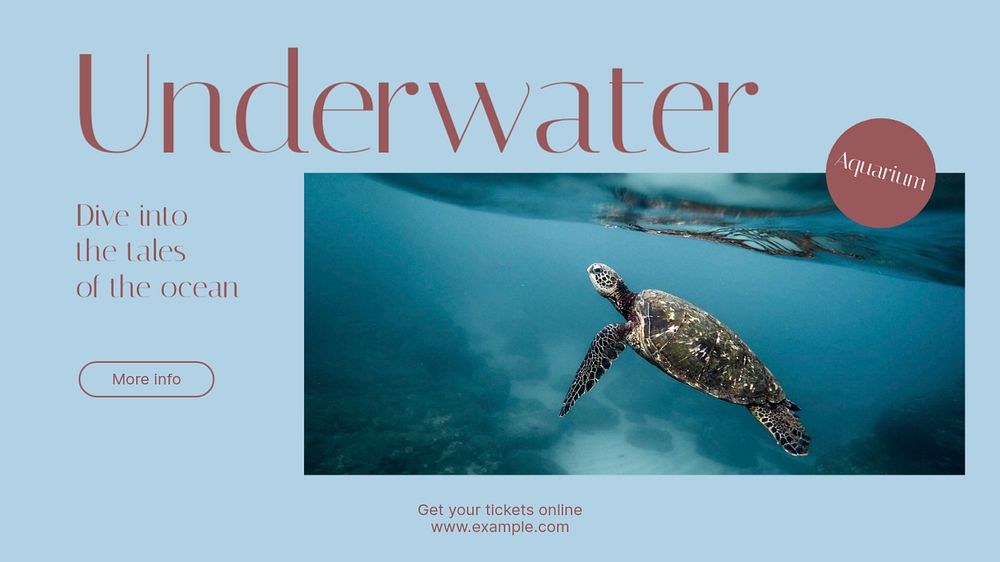 Underwater blog banner template, editable text & design