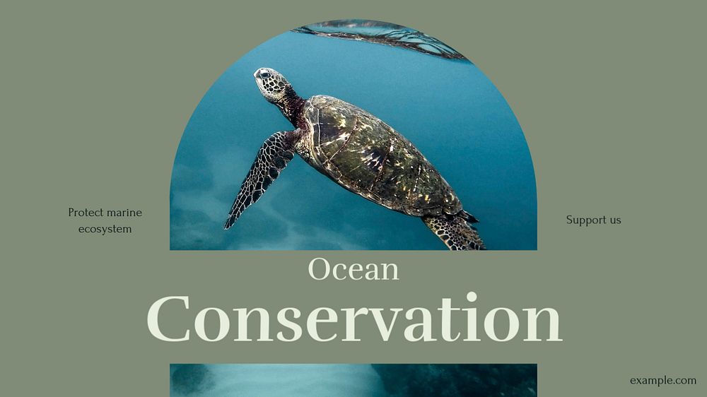 Ocean conservation blog banner template, editable text & design