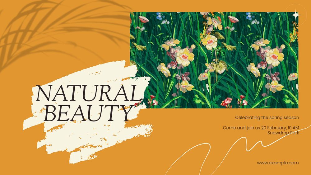 Natural beauty blog banner template, editable text & design