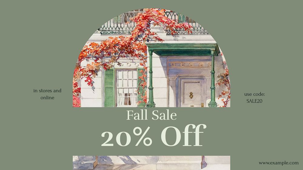 Fall sale blog banner template, editable text & design