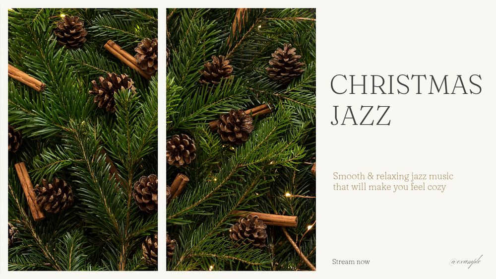 Christmas jazz blog banner template, editable text & design