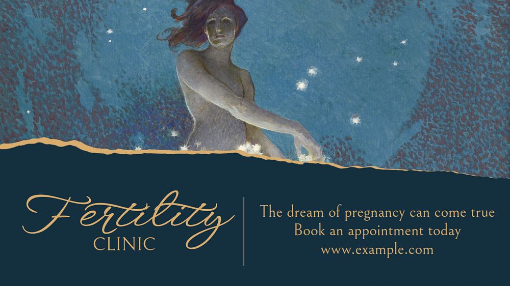 Fertility clinic blog banner template, editable text & design