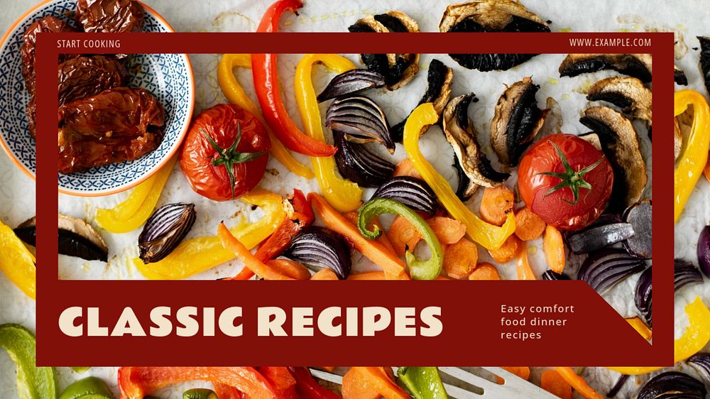 Food recipes blog blog banner template, editable design