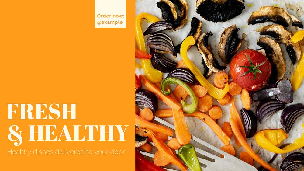 Fresh & healthy food blog banner template, editable design