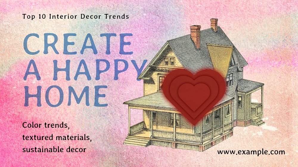 Home interior design banner template, editable design