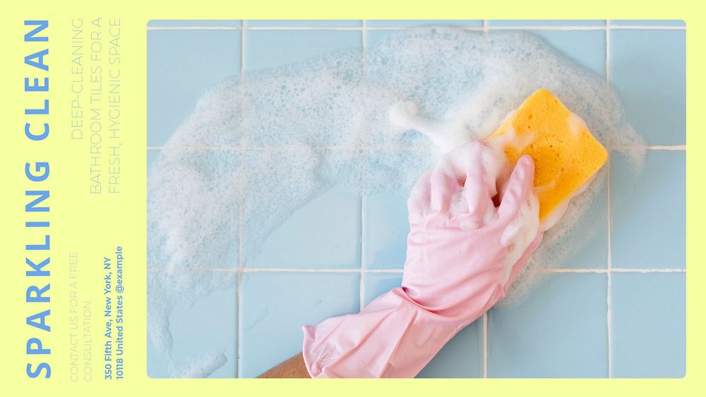 Deep-cleaning bathroom blog banner template, editable design
