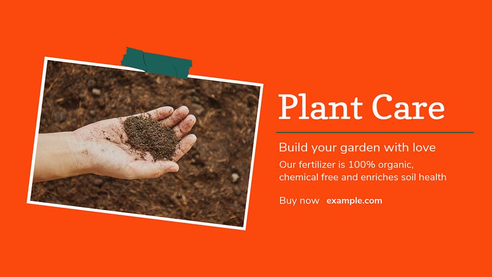 Plant care blog banner template, editable design