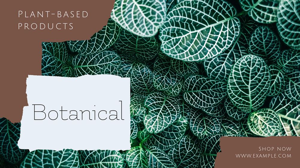 Botanical products blog banner template, editable text & design