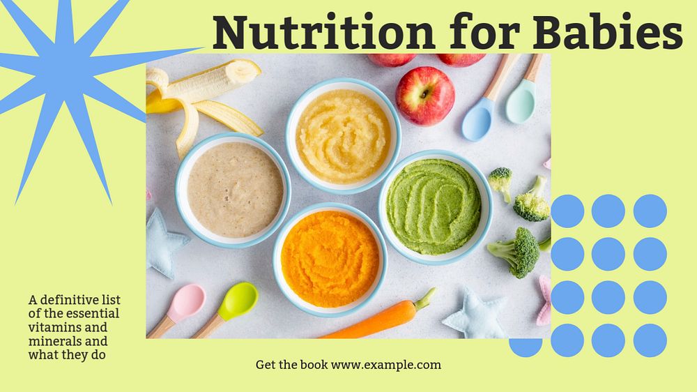 Nutrition for babies blog banner template, editable design