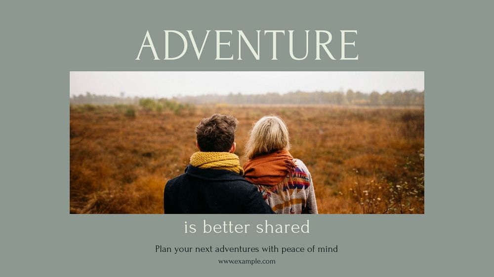 Adventure together blog banner template, editable text & design