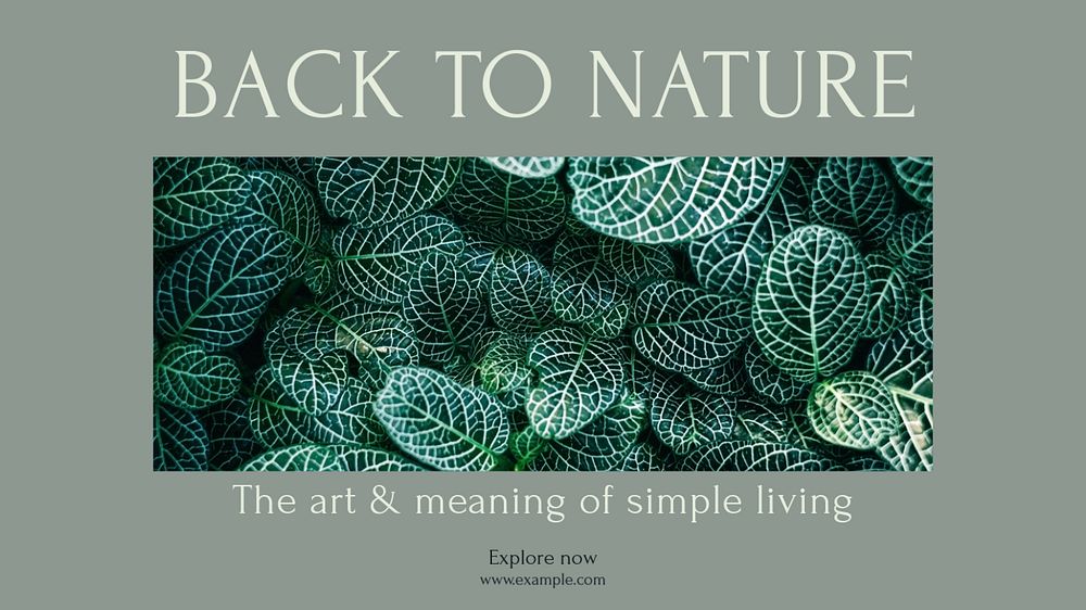 Nature & simple life blog banner template, editable text & design