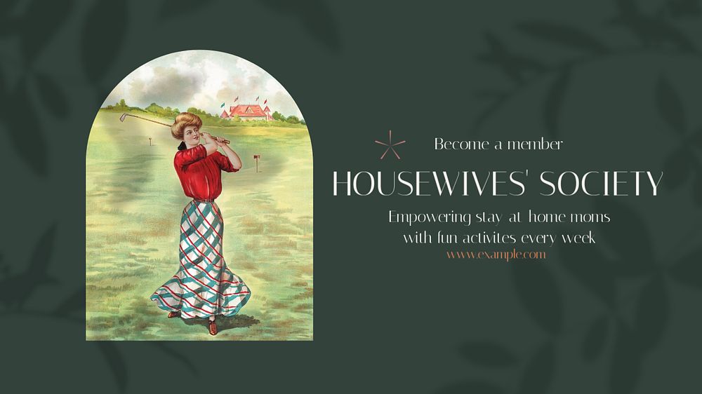 Housewives' society blog banner template, editable text & design