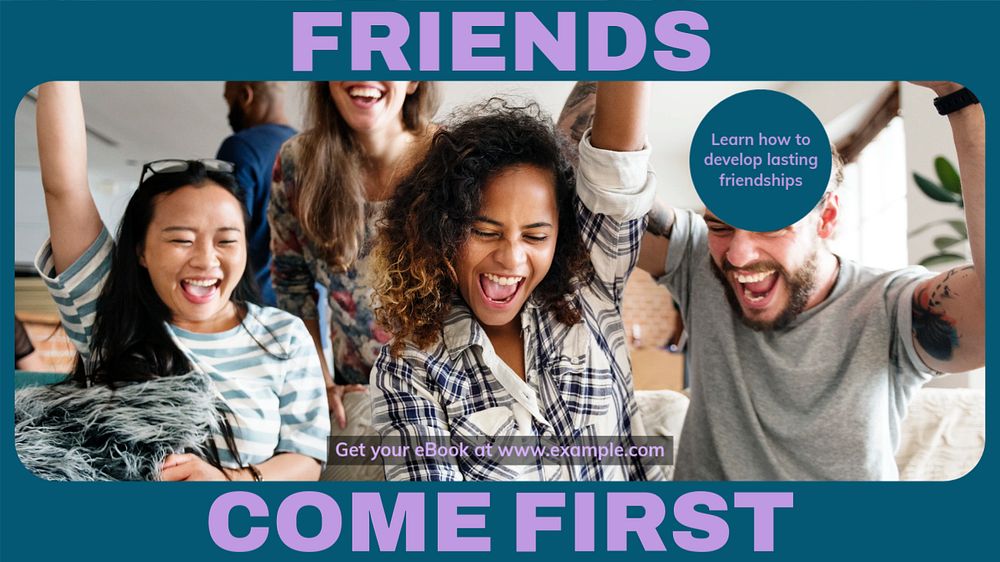 Friends blog banner template, editable design