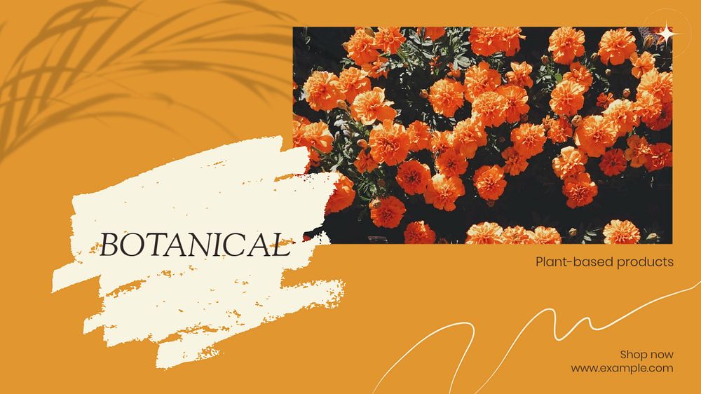 Botanical products blog banner template, editable text & design