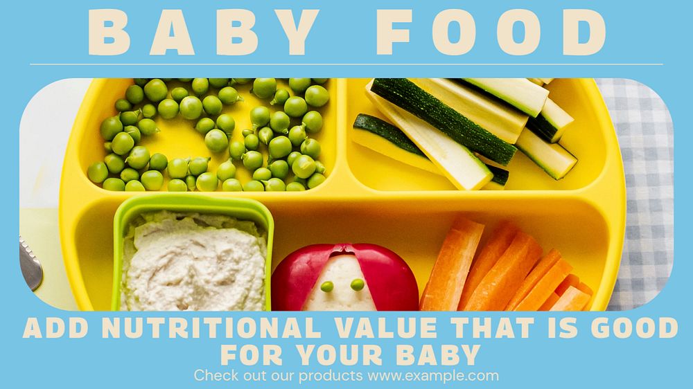 Baby food blog banner template, editable design
