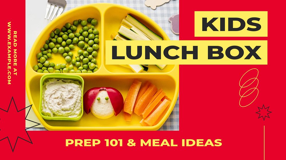 Lunch box blog banner template, editable design