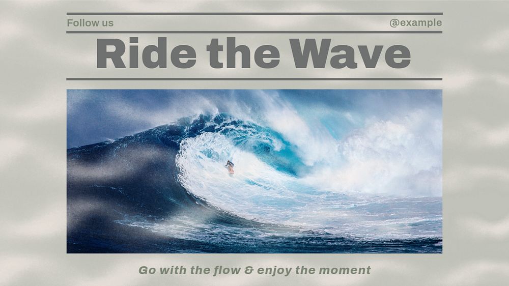 Wave & positivity quote blog banner template, editable design
