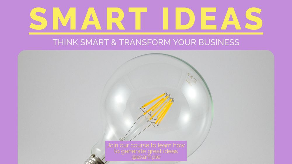 Smart ideas blog banner template, editable design