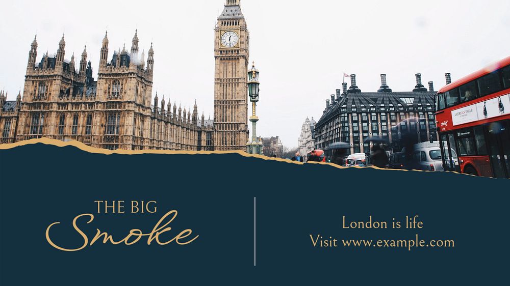 London blog banner template, editable text & design